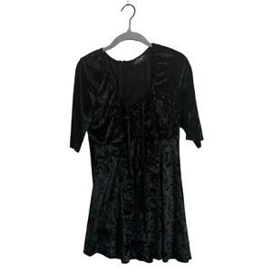 Dolls Kill Widow Black Velvet‎ Corset Mini Dress XL